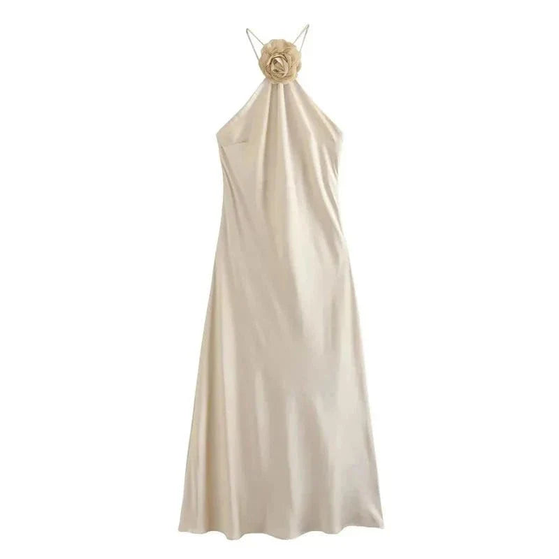 Flowy Flower Halter Dress