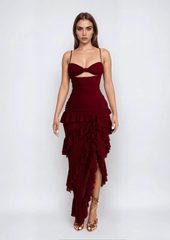 FRILLED MAXI DRESS