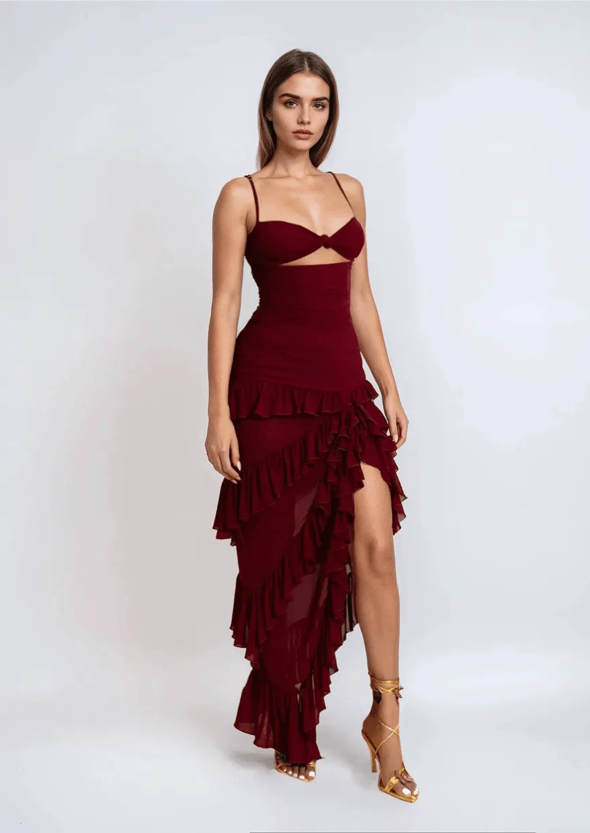 FRILLED MAXI DRESS