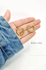 Gold Beaded Hoop Earrings