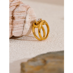 Gold Ring with Oval Gemstone