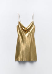 Gold Slip Mini Dress