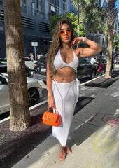 Halter Crochet Knitted skirt set