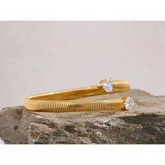 Heart Cubic Zirconia Open Bangle