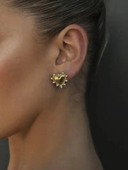 Heart-Shaped Stud Earrings