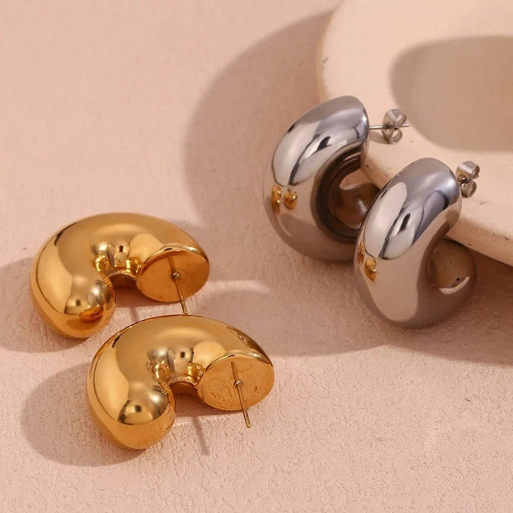 Hypoallergenic Gold and Silver Hoops