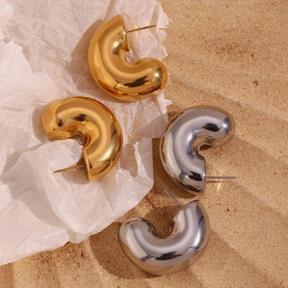 Hypoallergenic Gold and Silver Hoops
