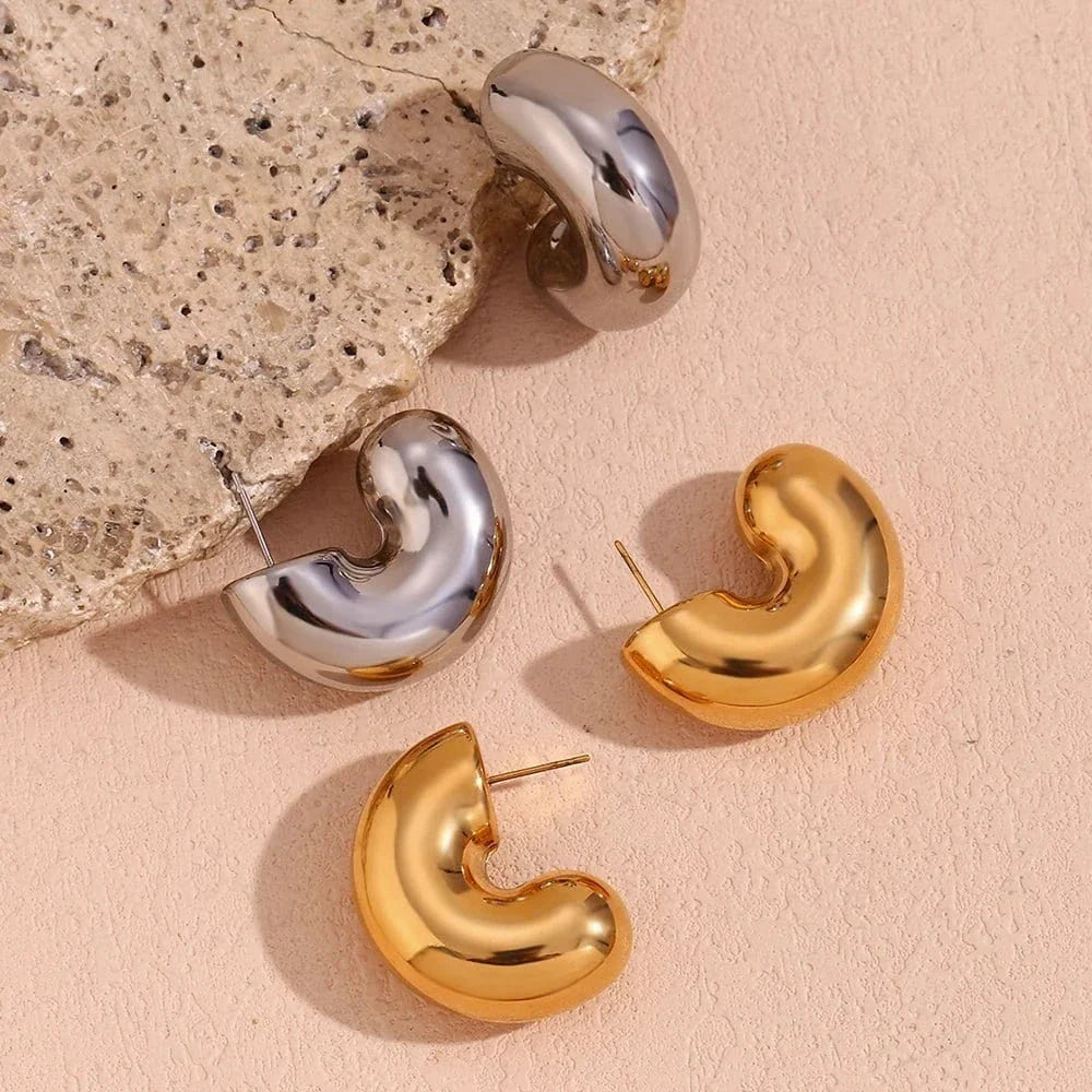 Hypoallergenic Gold and Silver Hoops
