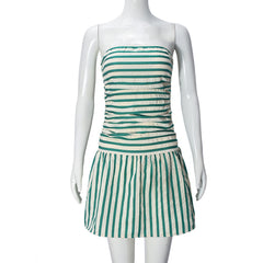 Striped Plunging Dress