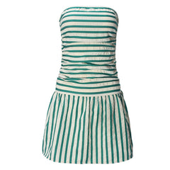 Striped Plunging Dress
