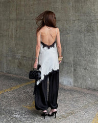 Black Patchwork Lace Dress