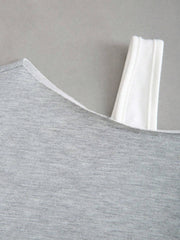 Irregularly Slanted Long-Sleeved Top