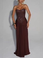 Sequined Pink Maxi Dress
