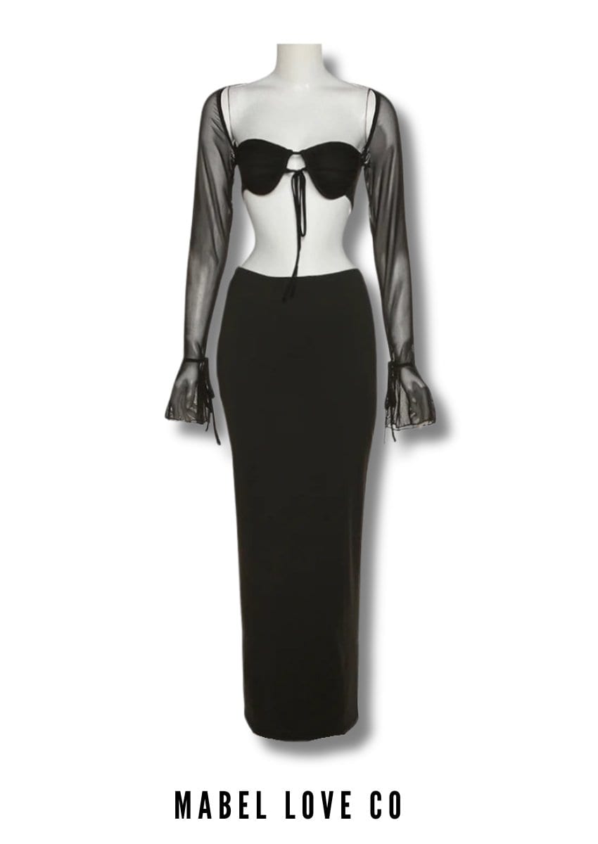 Black Matching Skirt Set
