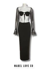 Black Matching Skirt Set