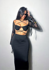 Black Matching Skirt Set