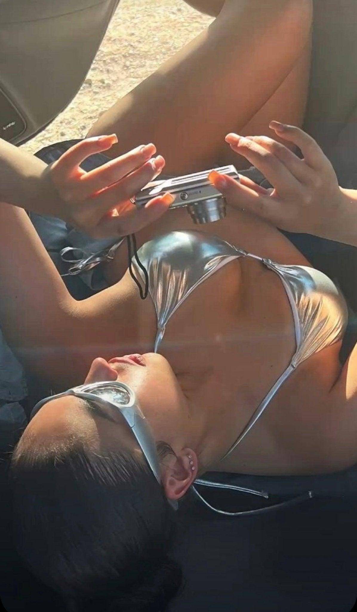 METALLIC 2-TEILIGER BIKINI SILBER