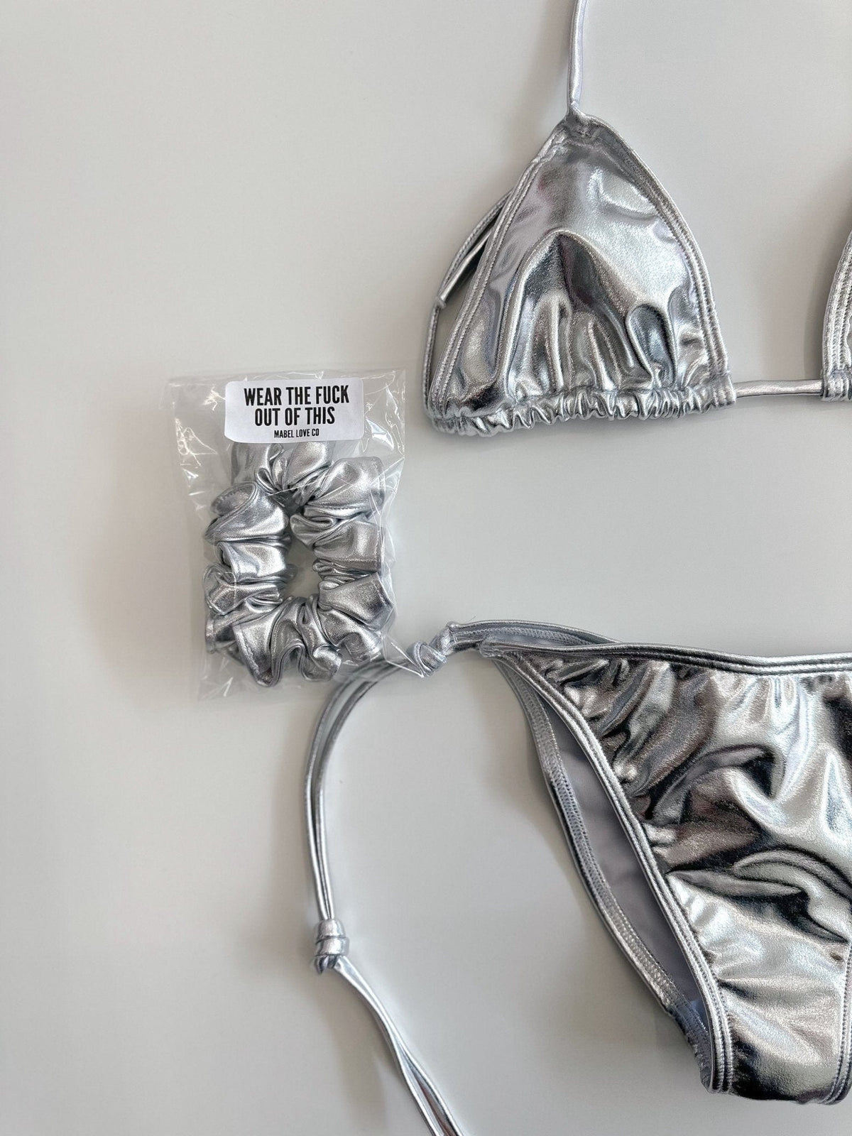 METALLIC 2-TEILIGER BIKINI SILBER