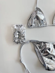 METALLIC 2-TEILIGER BIKINI SILBER