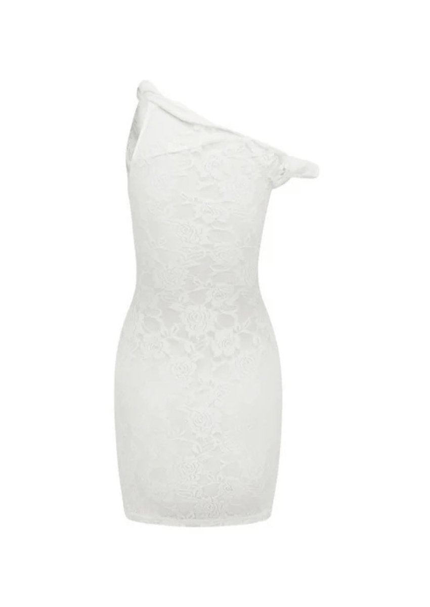 Off-Shoulder Lace Mini Dress