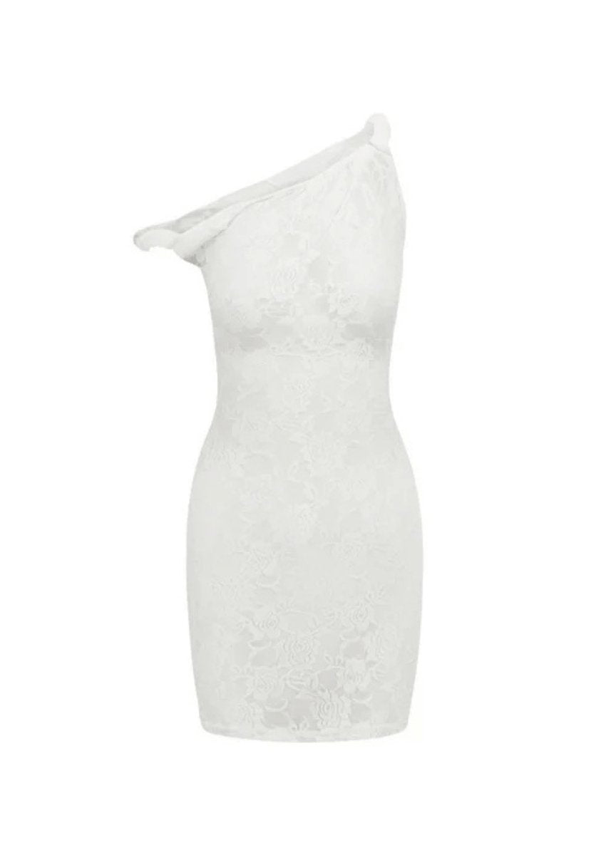 Off-Shoulder Lace Mini Dress