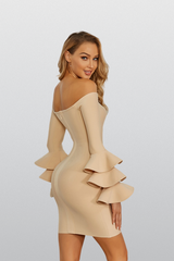 Livin' The Dream Khaki Long Sleeve Bandage Dress - Catchall