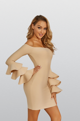 Livin' The Dream Khaki Long Sleeve Bandage Dress - Catchall