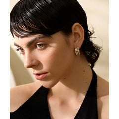 Ornate Pearls Hoop Earrings