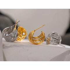 Parallel Band Hoop Earrings