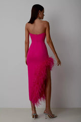 Payton Rose Red Feather Dress