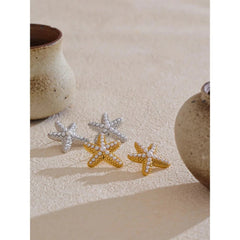 Pearl Starfish Stud Earrings