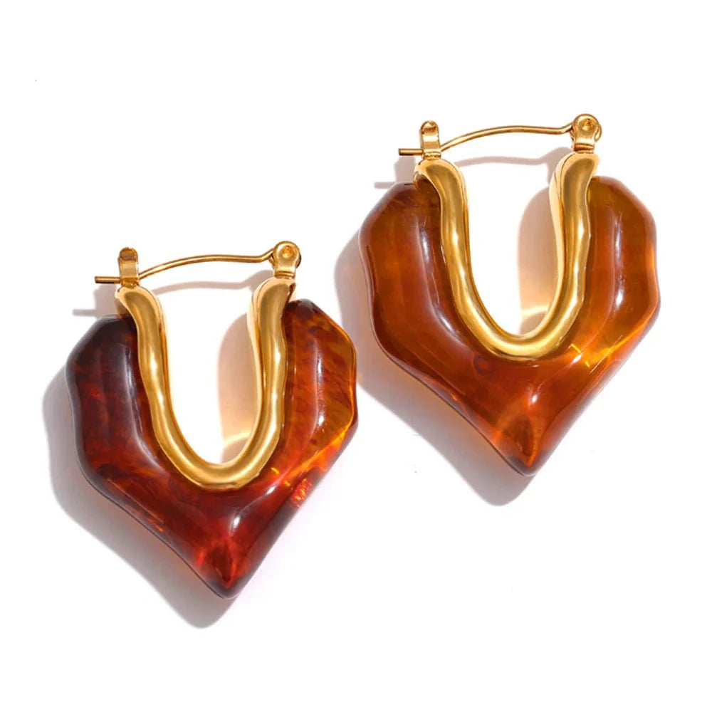Resin Lava Hoop Earrings