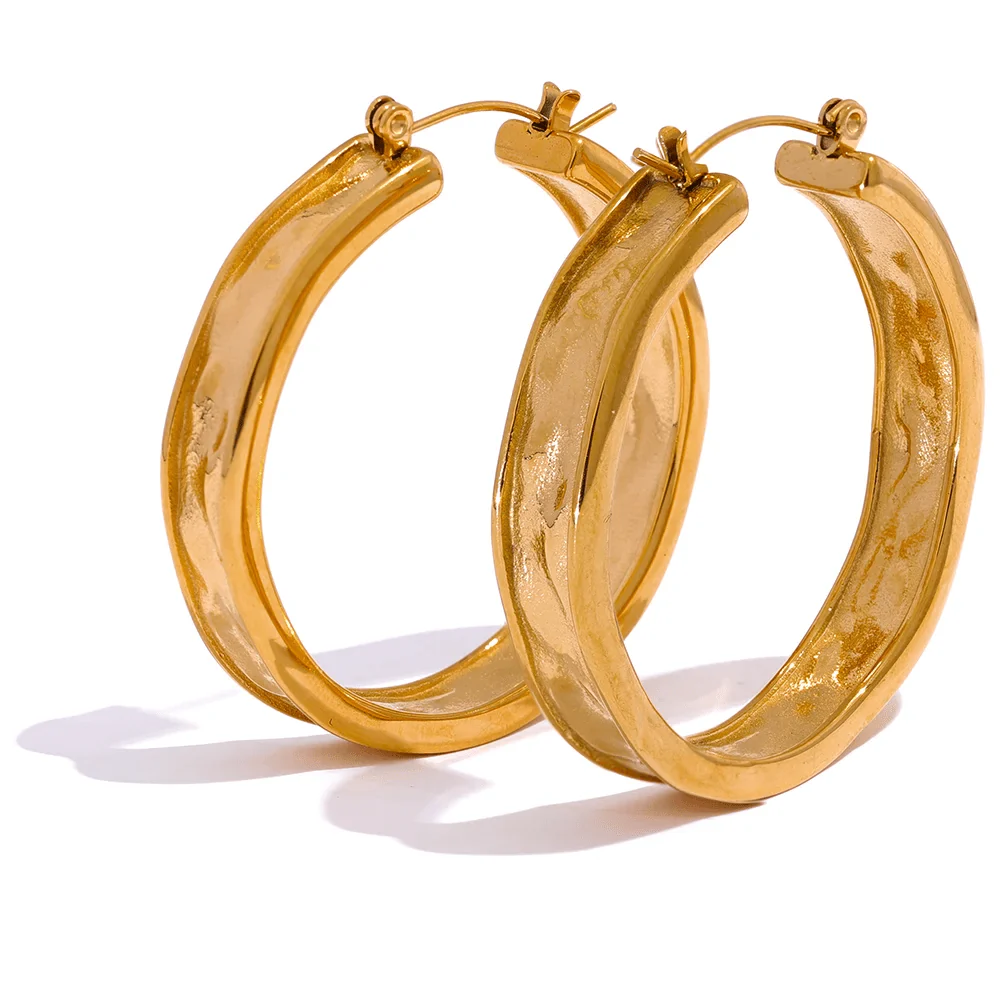 Ripple Hoop Earrings