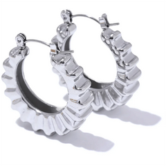 Ruffled Edge Hoop Earrings