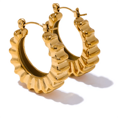 Ruffled Edge Hoop Earrings