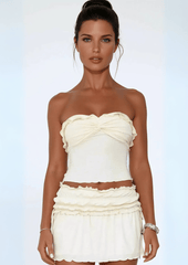 Ruffled Strapless Two-Piece Set
