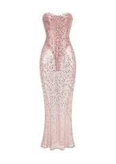Sequined Pink Maxi Dress