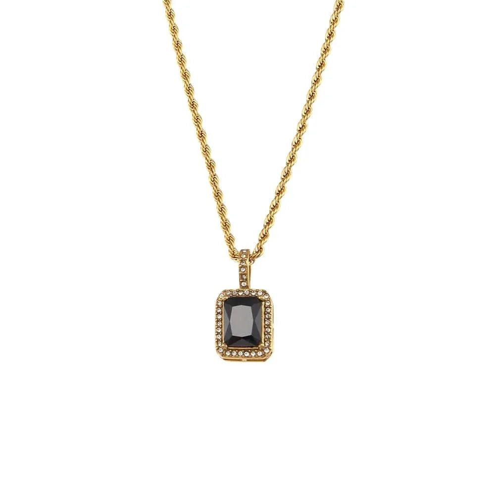 Square Gemstone Necklace