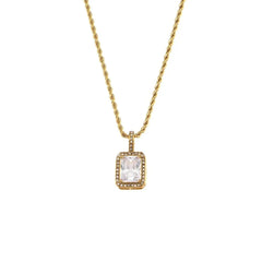 Square Gemstone Necklace