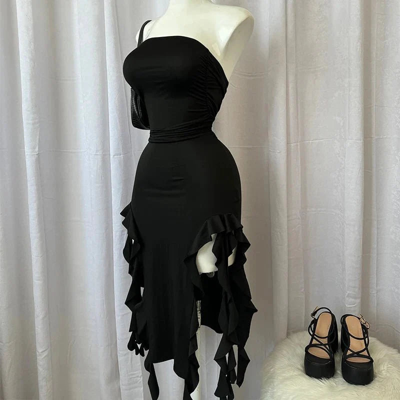 Strapless Double Slit Dress