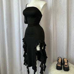 Strapless Double Slit Dress