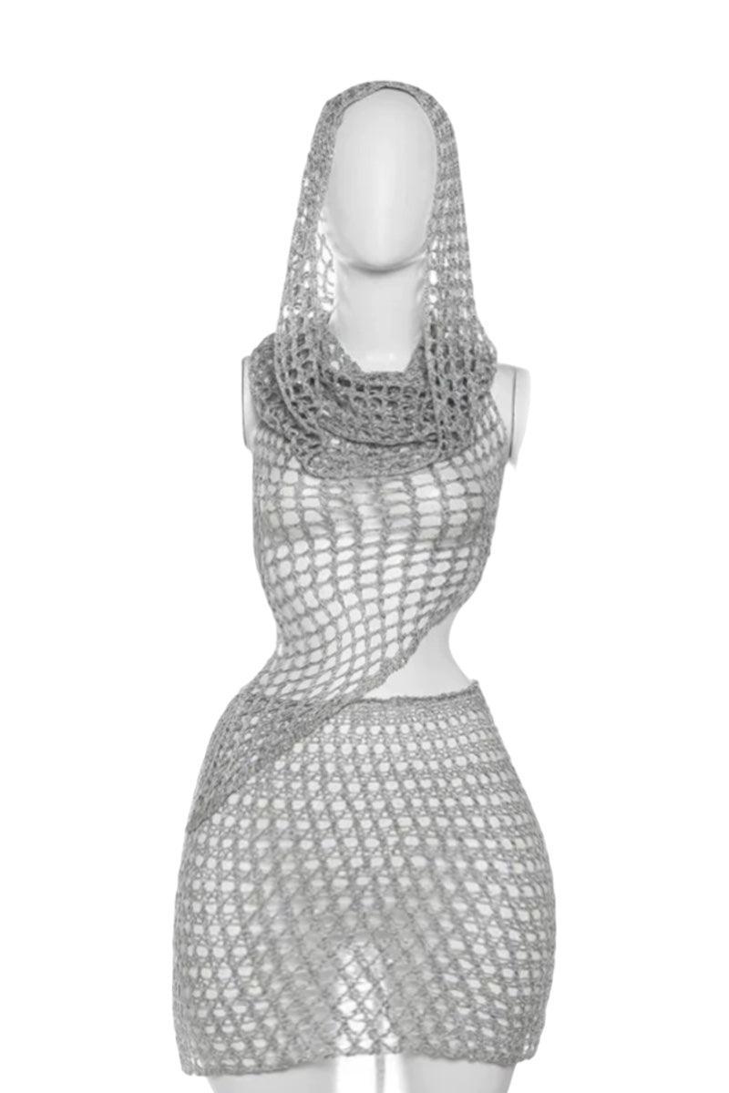Three-Piece Knitted Sequin Hooded Set