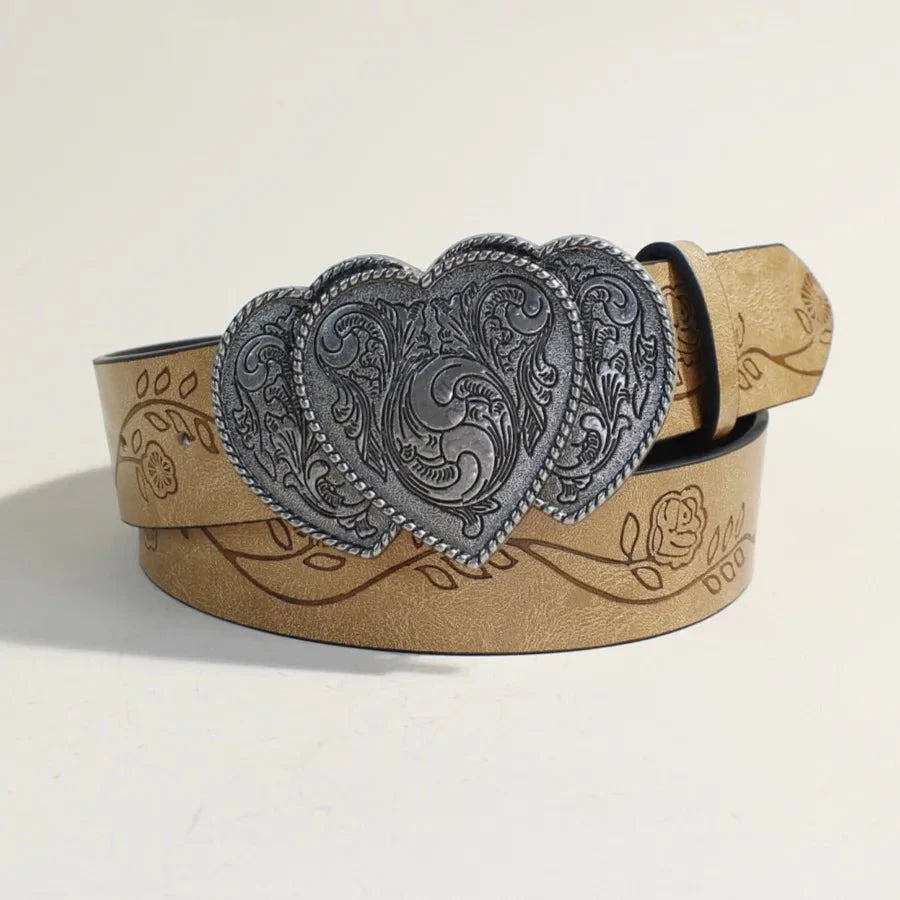 Vintage Double Heart Western Belt