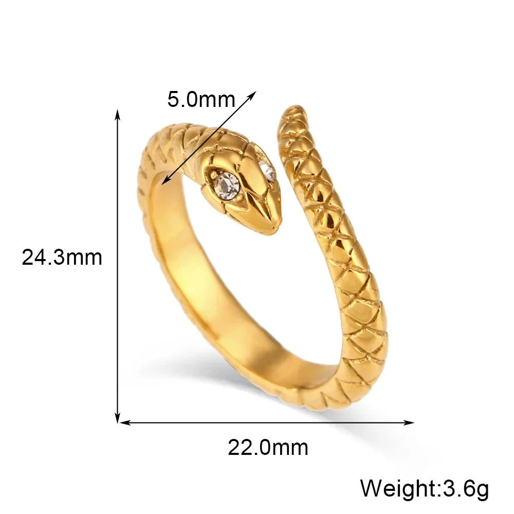 Vintage Stainless Snake Rings For Women