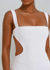 Weißes Maxikleid mit Pailletten