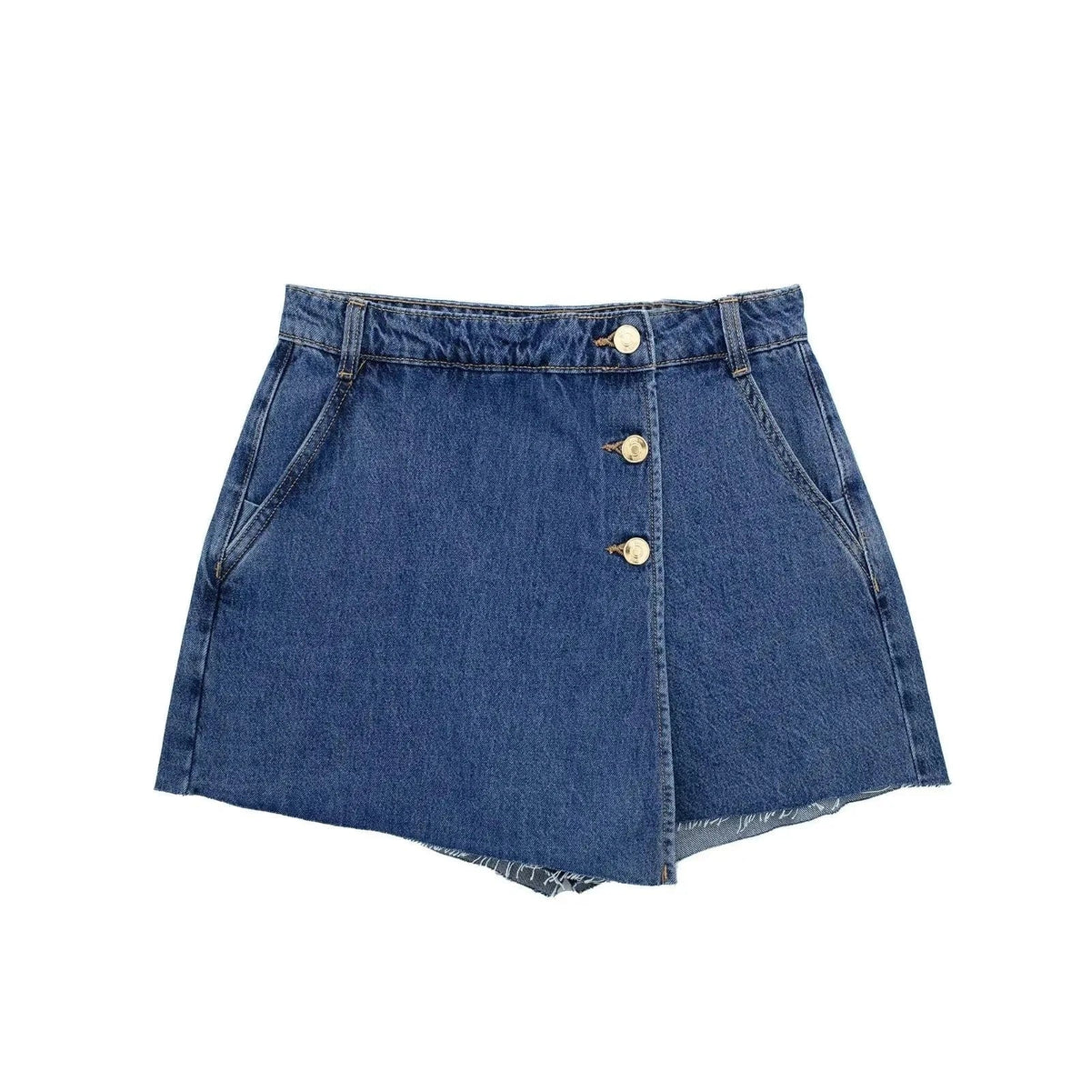 Denim wrap skort