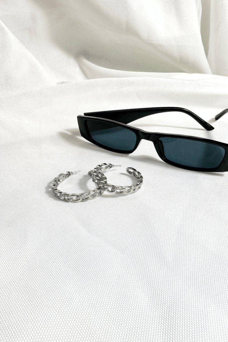 Zirconia Chain Hoops