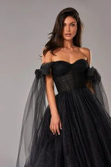 Sparkly Off Shoulder Tulle Dress