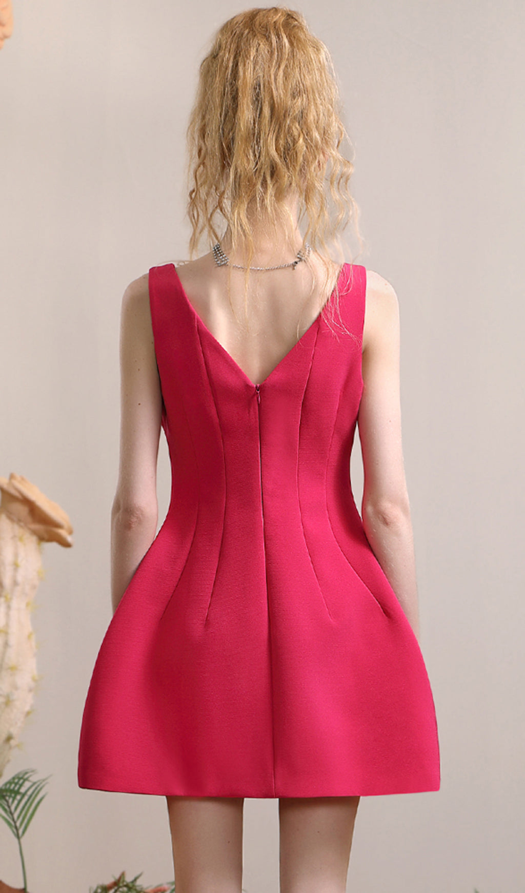 Pink BowKnot Strappy Mini Dress