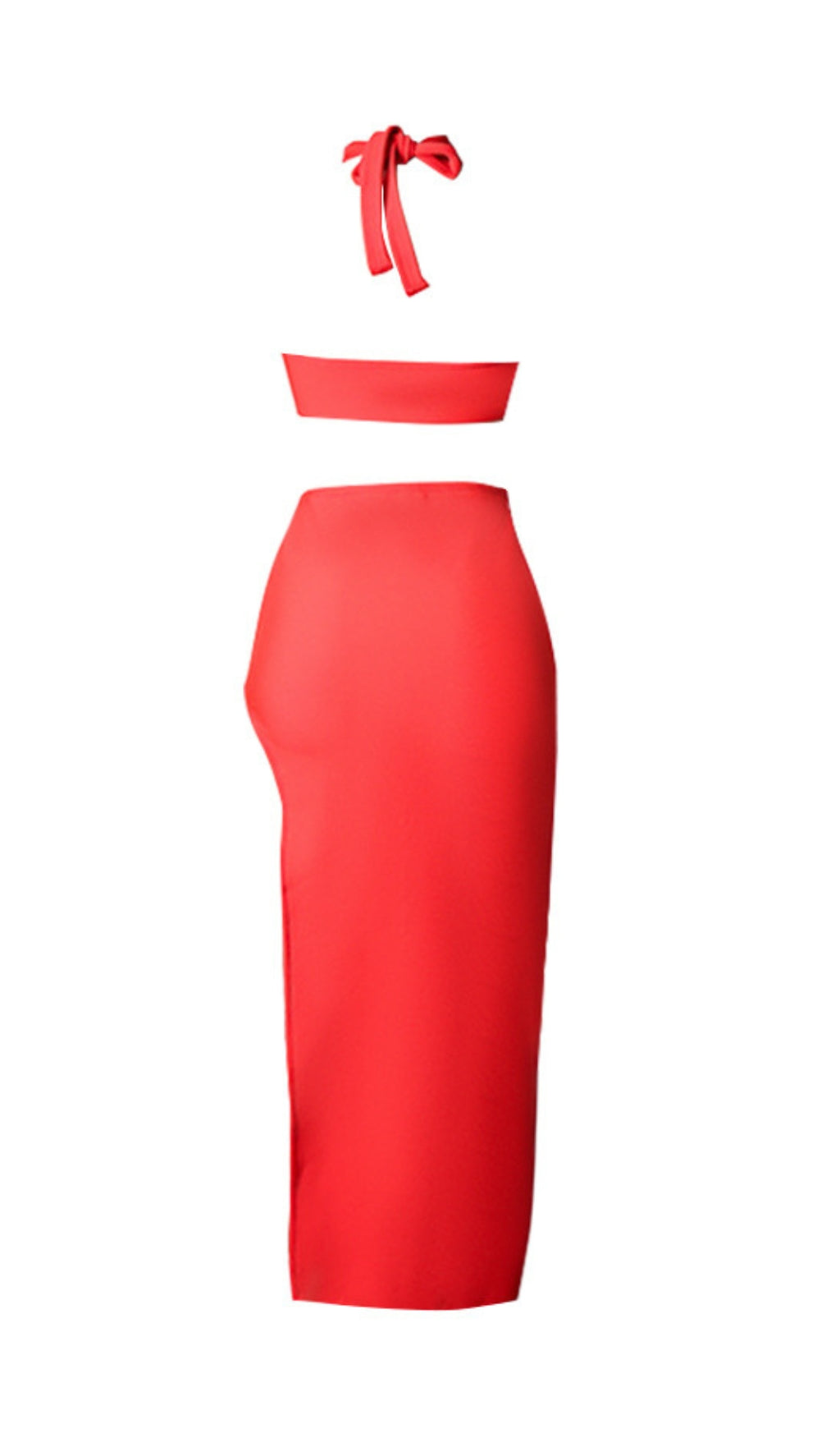 LARInE Cutout Halter Midi Bandage Dress